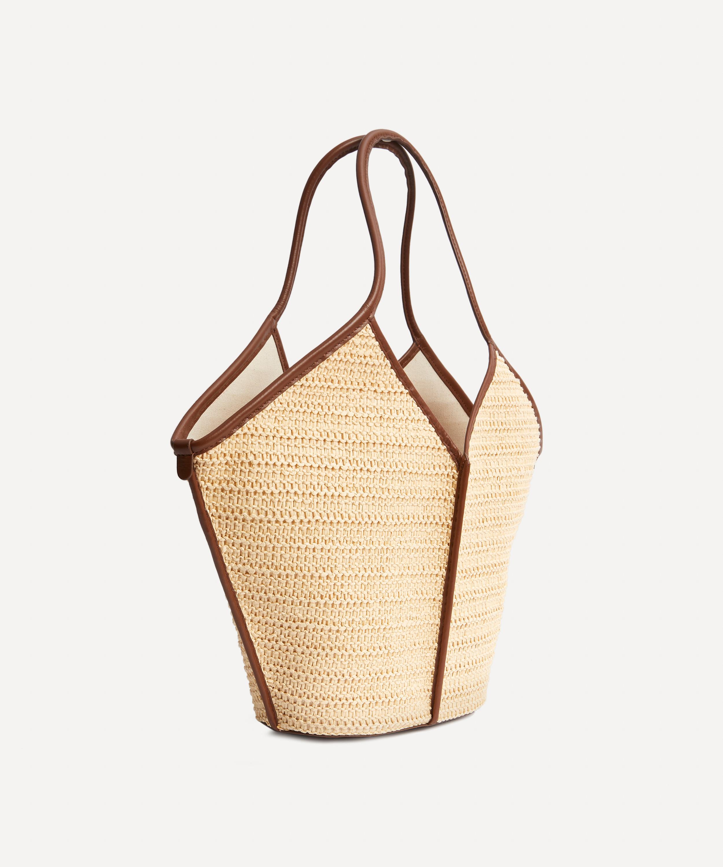 HEREU Castell Leather and Raffia Tote Bag