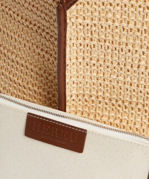 HEREU - Castell Leather and Raffia Tote Bag image number 3