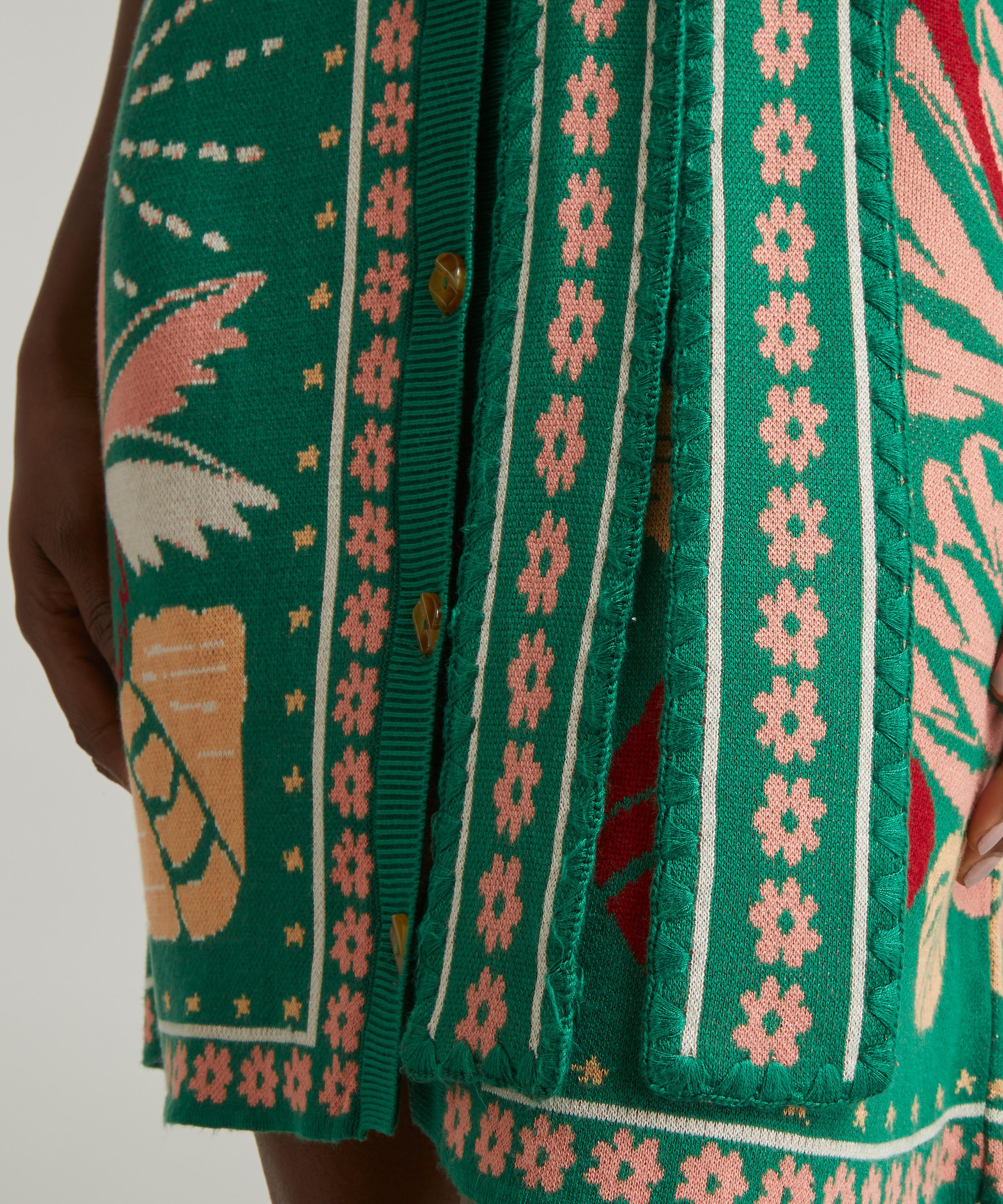 FARM Rio - Green Rio Tiles Knitted Shirtdress image number 4