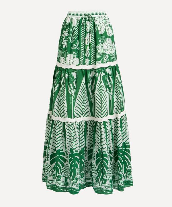 FARM Rio - Macaw Elegance Off-White Maxi-Skirt