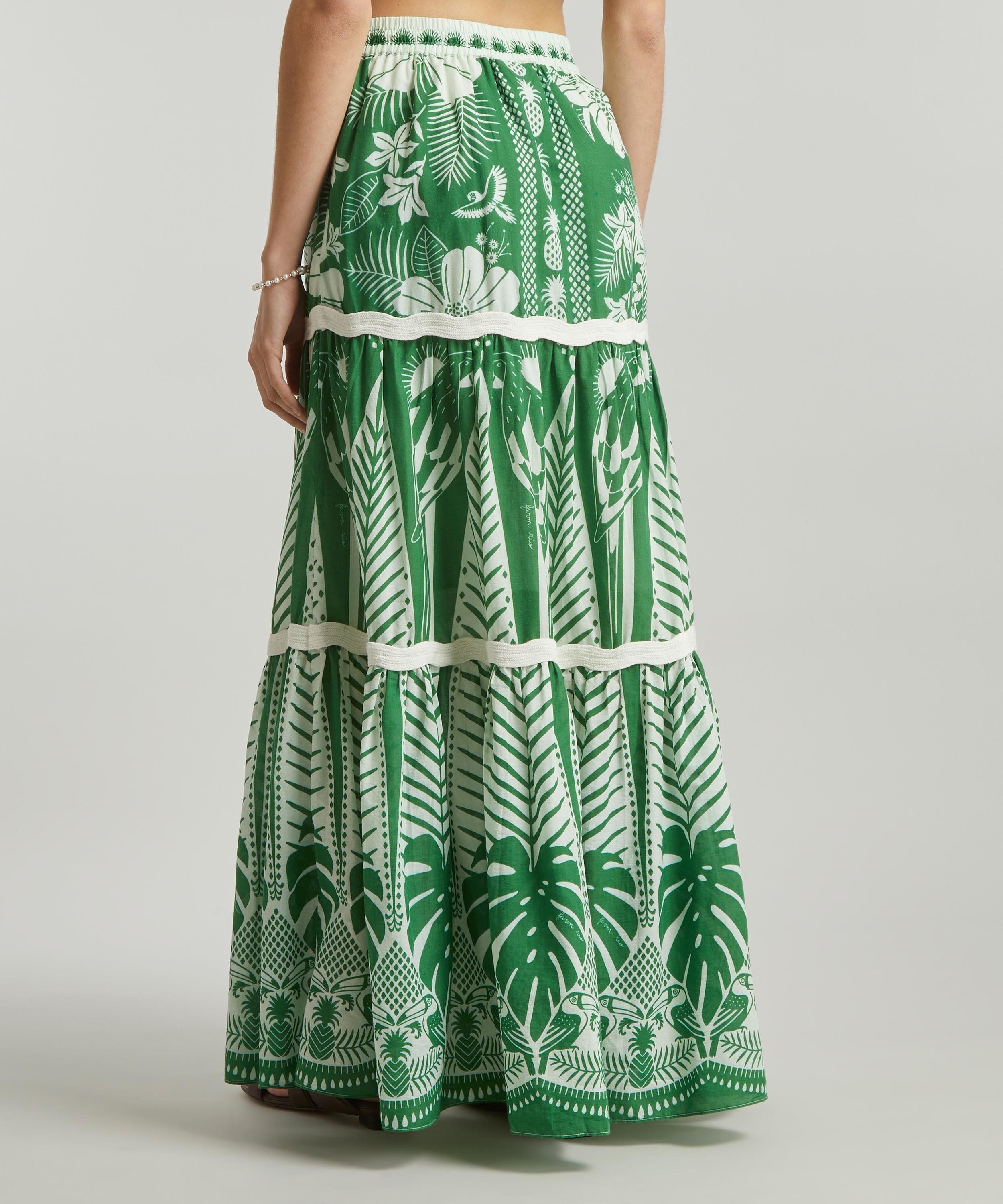 FARM Rio - Macaw Elegance Off-White Maxi-Skirt image number 3