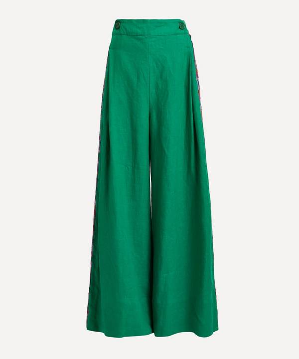 FARM Rio - Embroidered Green Bottom Trousers image number 0