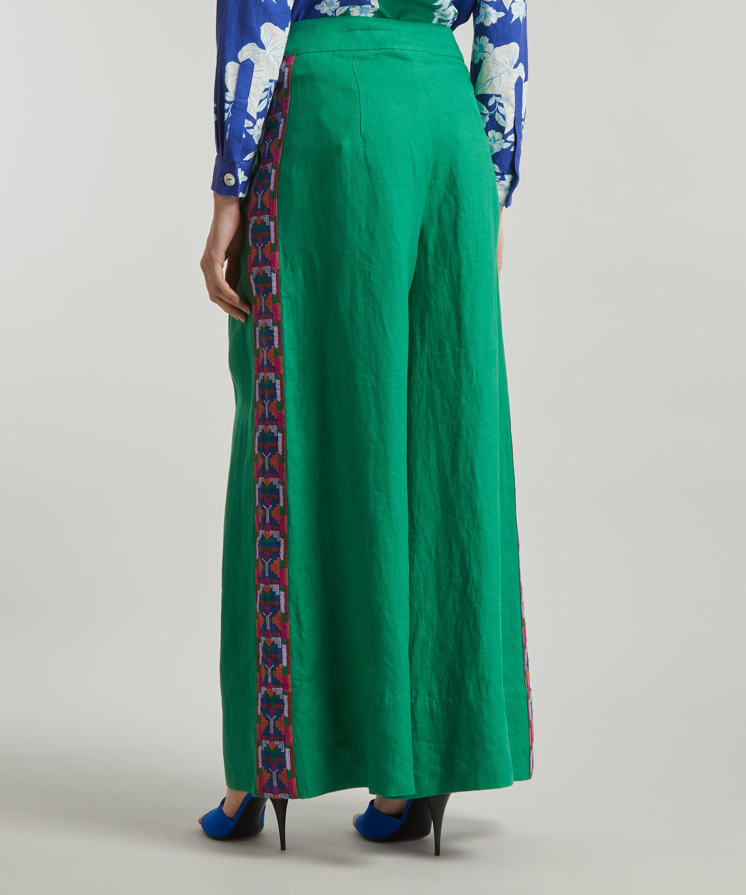 FARM Rio - Embroidered Green Bottom Trousers image number 3