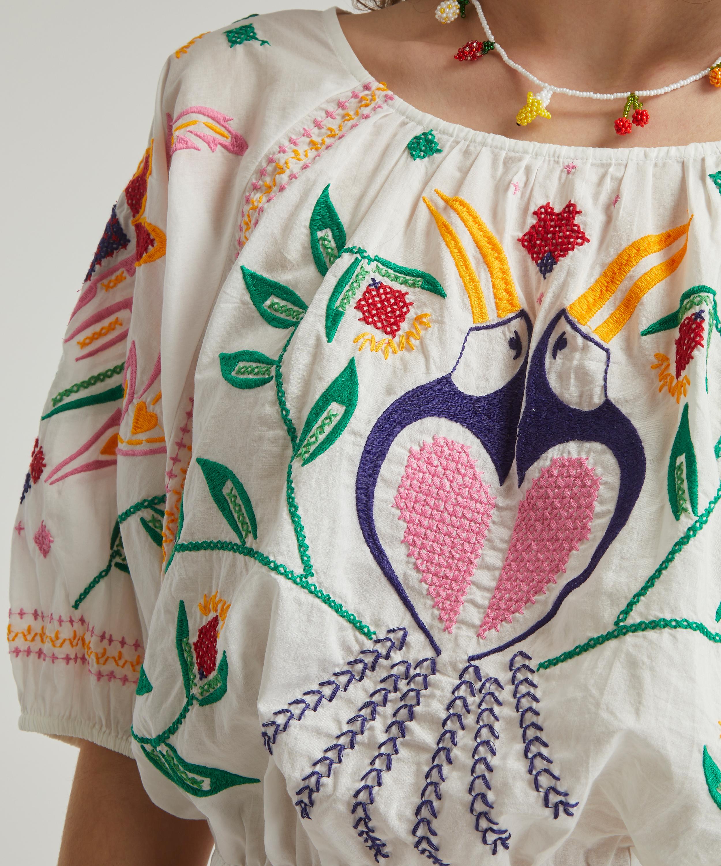 FARM Rio - Summer Garden Embroidered Crop-Top image number 4