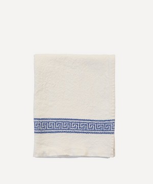 Astier de Villatte - Grecque 75x45cm Linen Blue Tea Towel image number 0