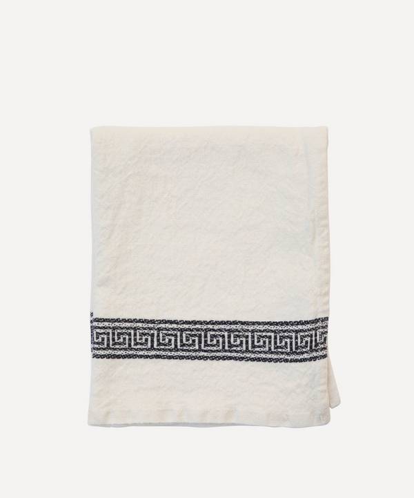 Astier de Villatte - Grecque 75x45cm Linen Black Tea Towel