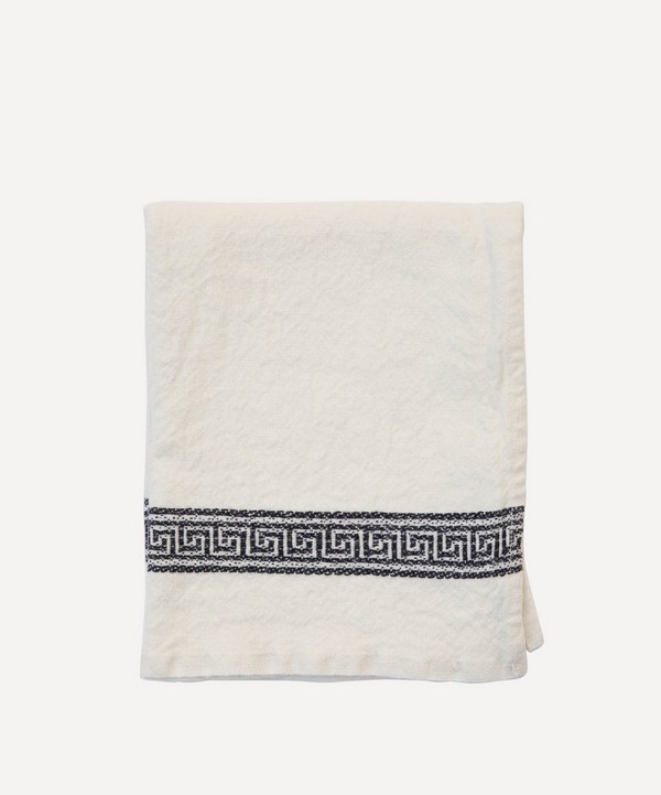 Astier de Villatte - Grecque 75x45cm Linen Black Tea Towel image number null