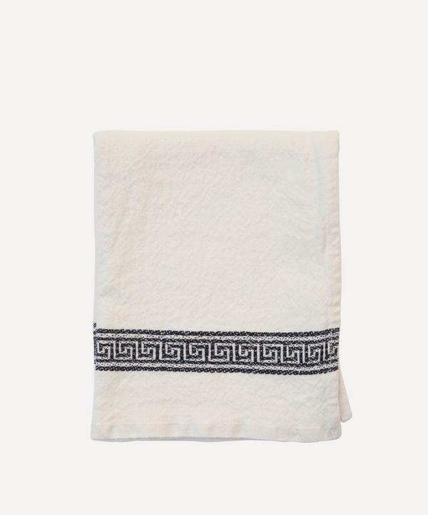 Astier de Villatte - Grecque 75x45cm Linen Black Tea Towel image number null