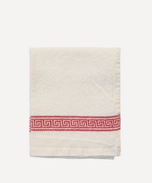 Astier de Villatte - Grecque 75x45cm Linen Red Tea Towel image number 0