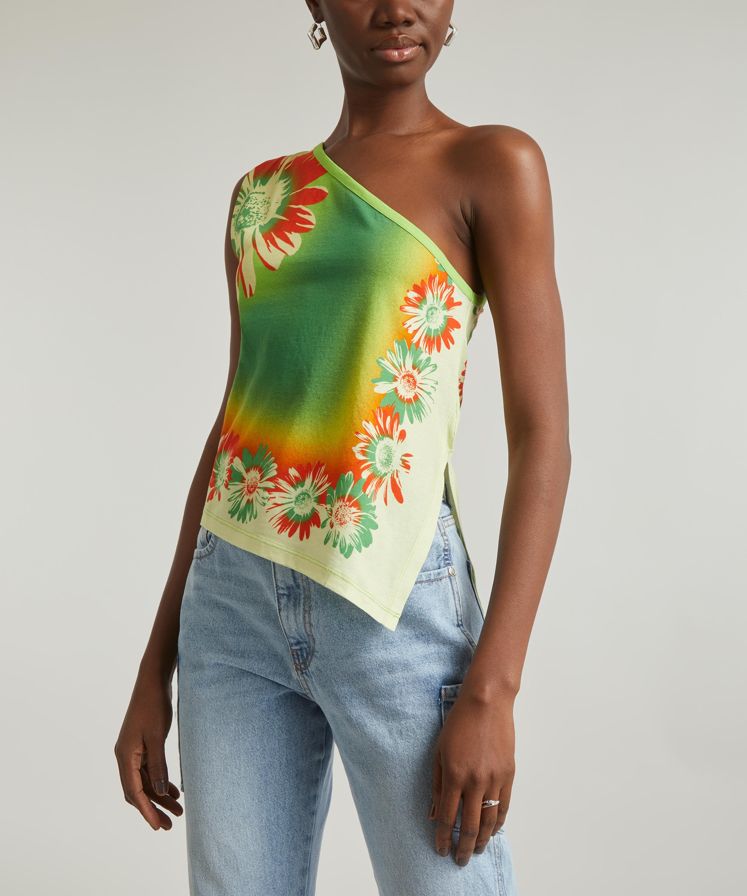 One shoulder 2025 silk top