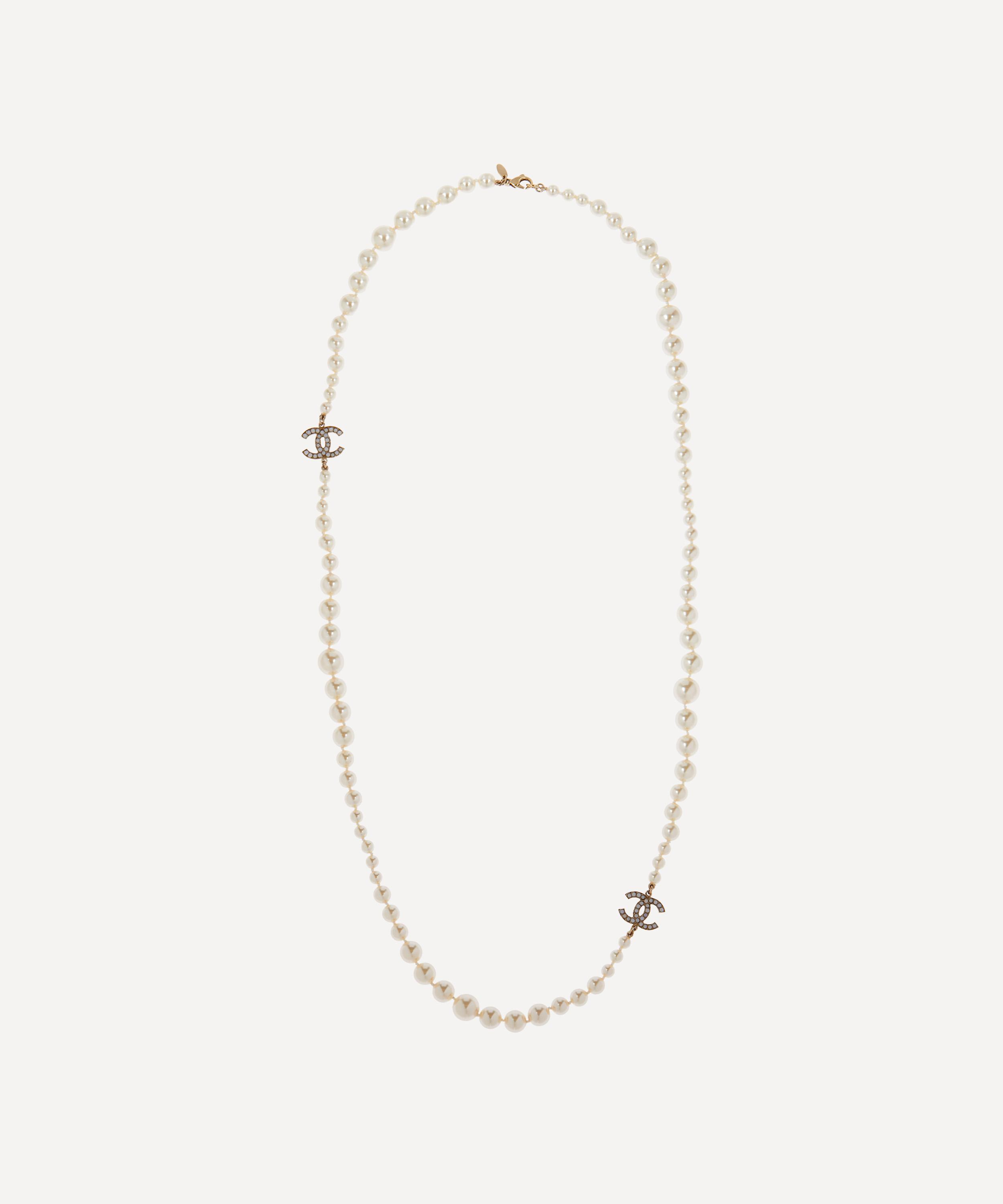 Chanel 2011 44 Long Black & Pewter Beaded Faux Pearl Chain Necklace