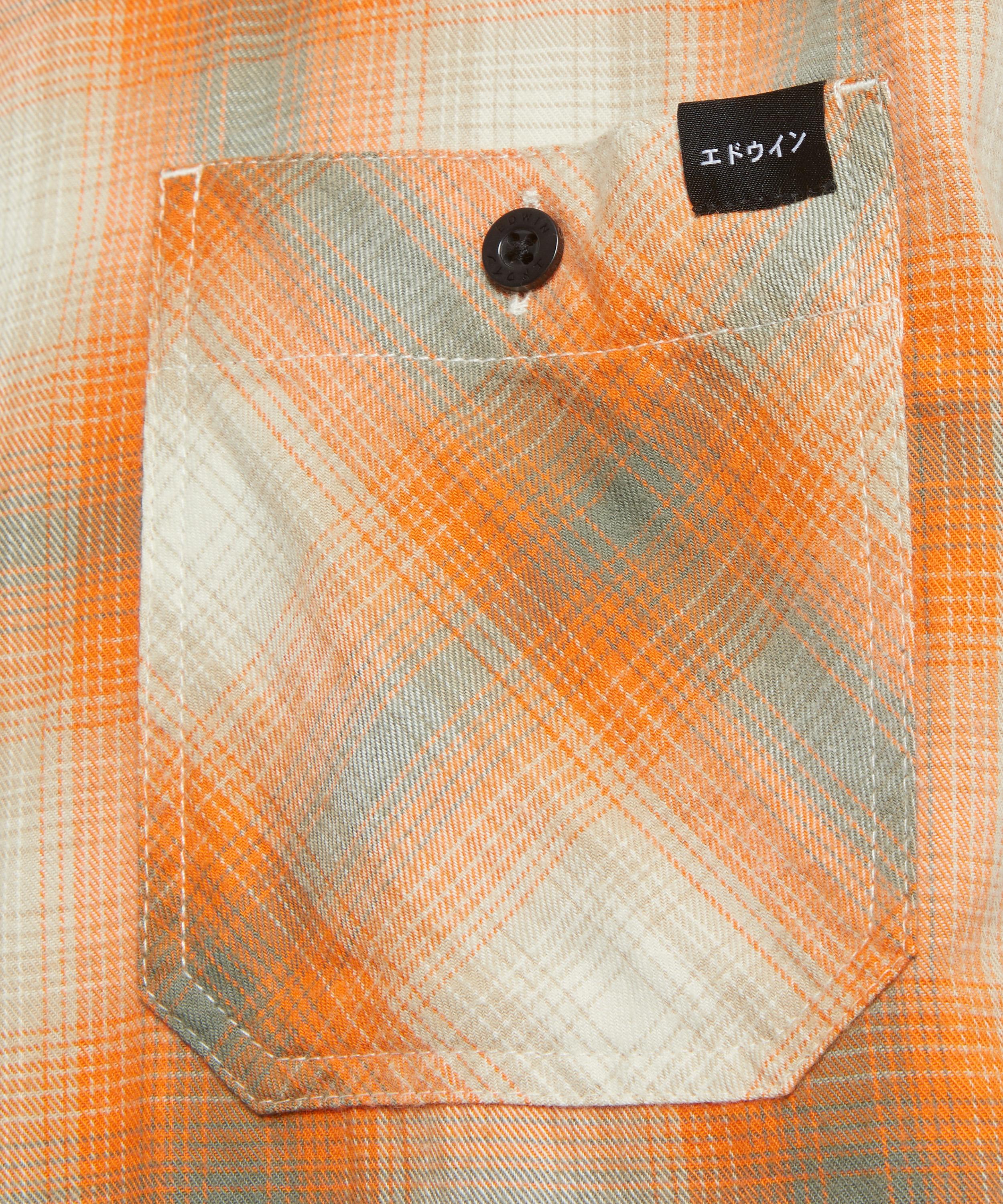 Edwin - Labour Orange Check Flannel Shirt image number 4