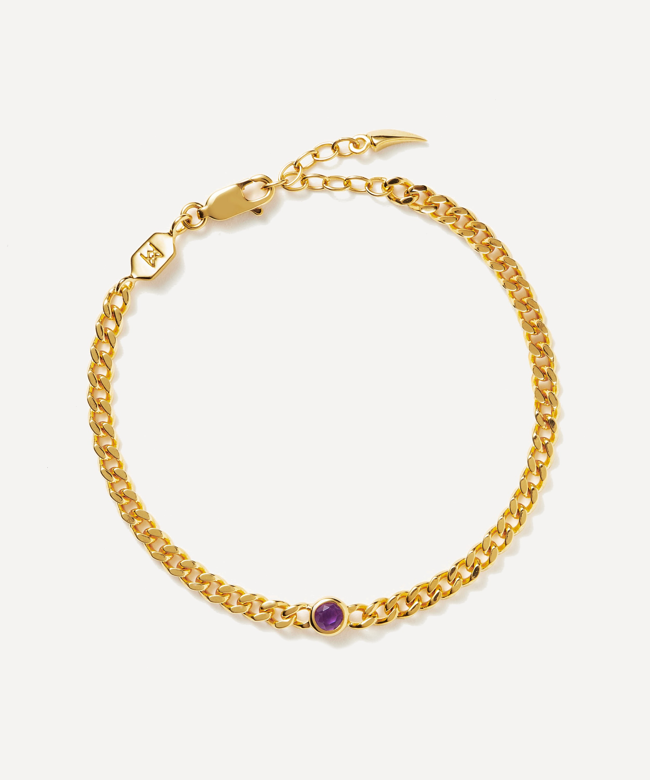 Missoma - 18ct Gold-Plated Vermeil Silver February Birthstone Chain Bracelet image number 0