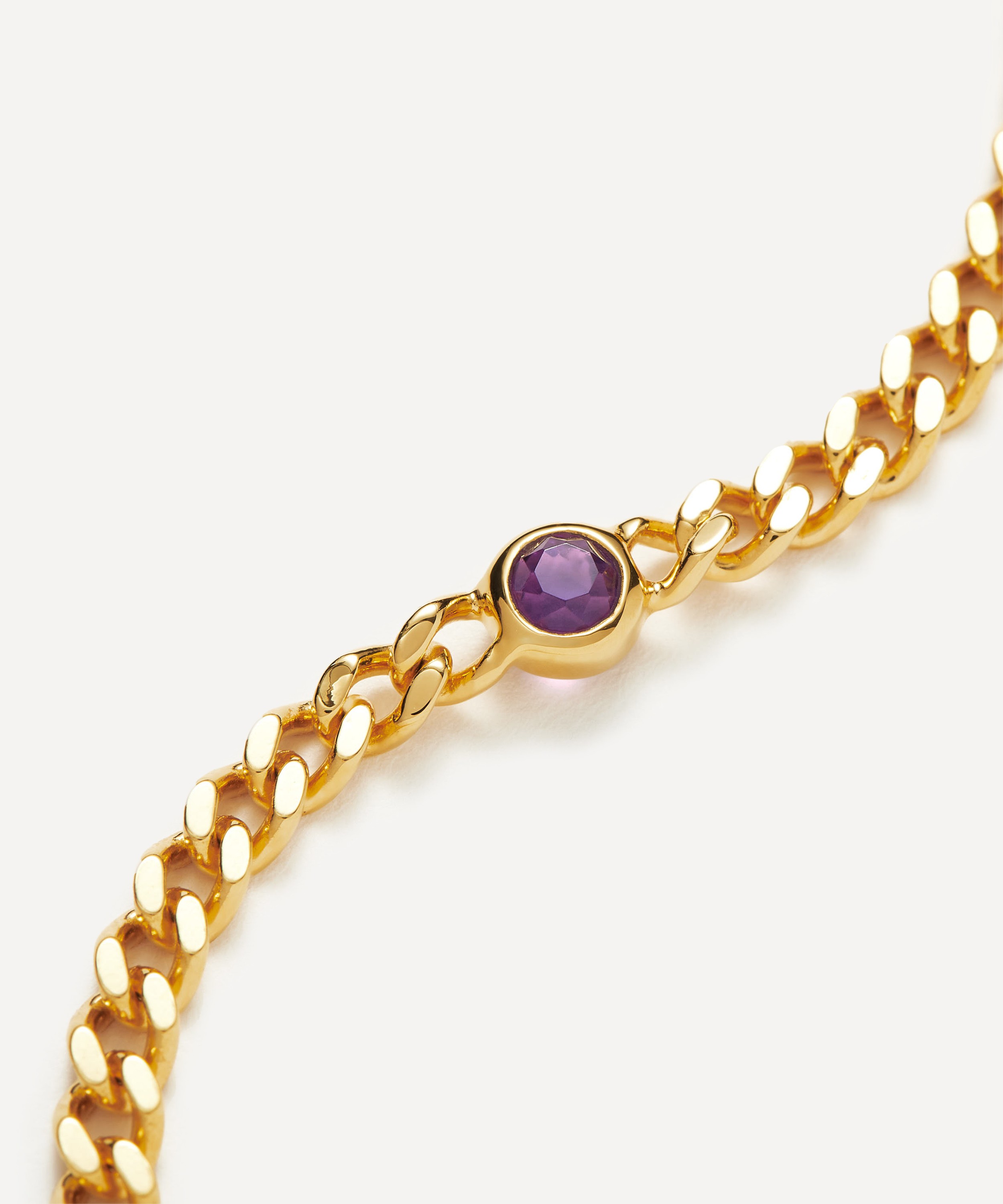 Missoma - 18ct Gold-Plated Vermeil Silver February Birthstone Chain Bracelet image number 2