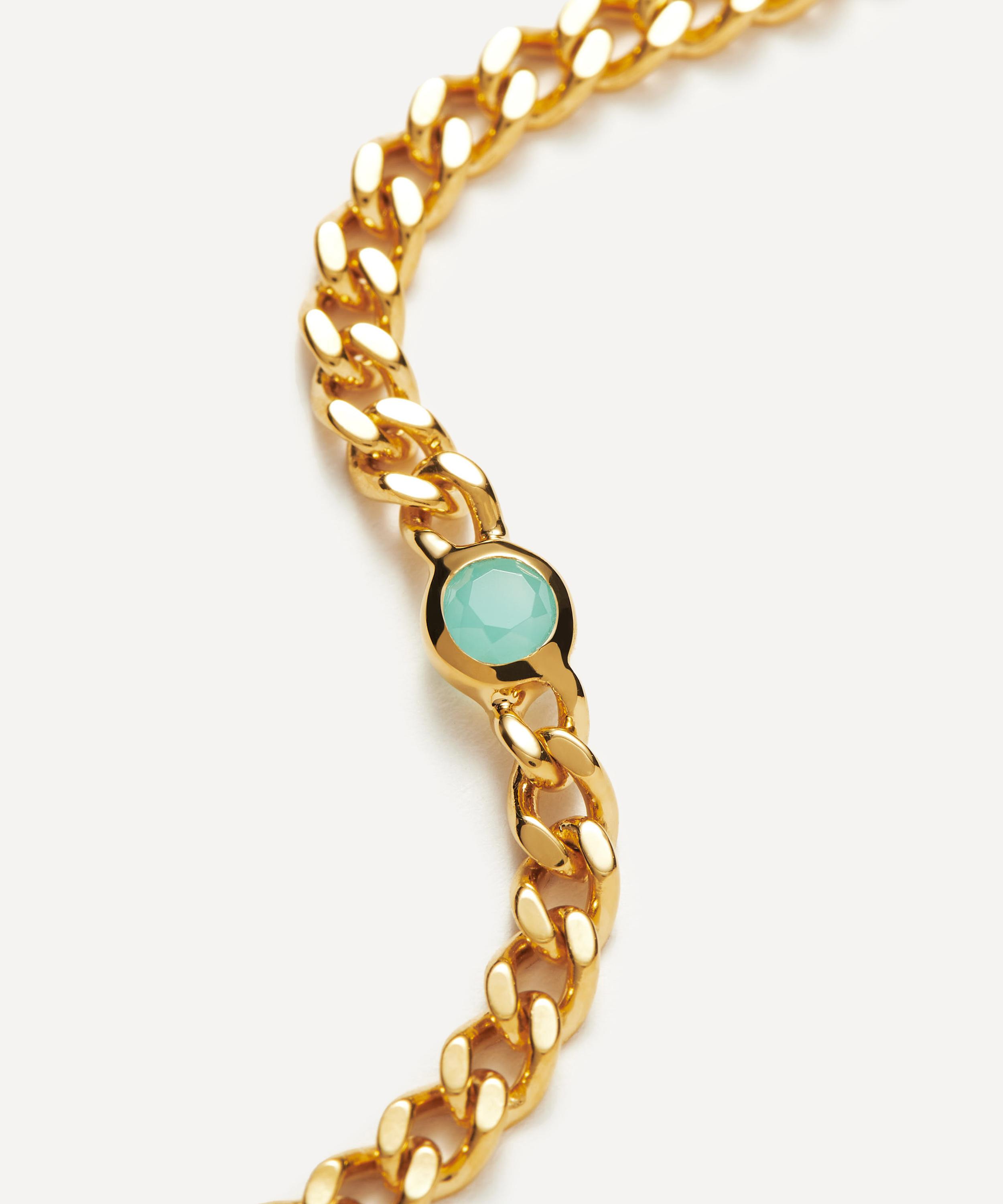 Missoma - 18ct Gold-Plated Vermeil Silver March Birthstone Chain Bracelet image number 2