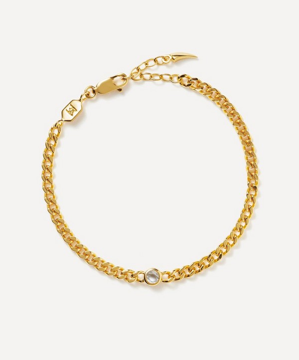 Missoma - 18ct Gold-Plated Vermeil Silver April Birthstone Chain Bracelet image number null