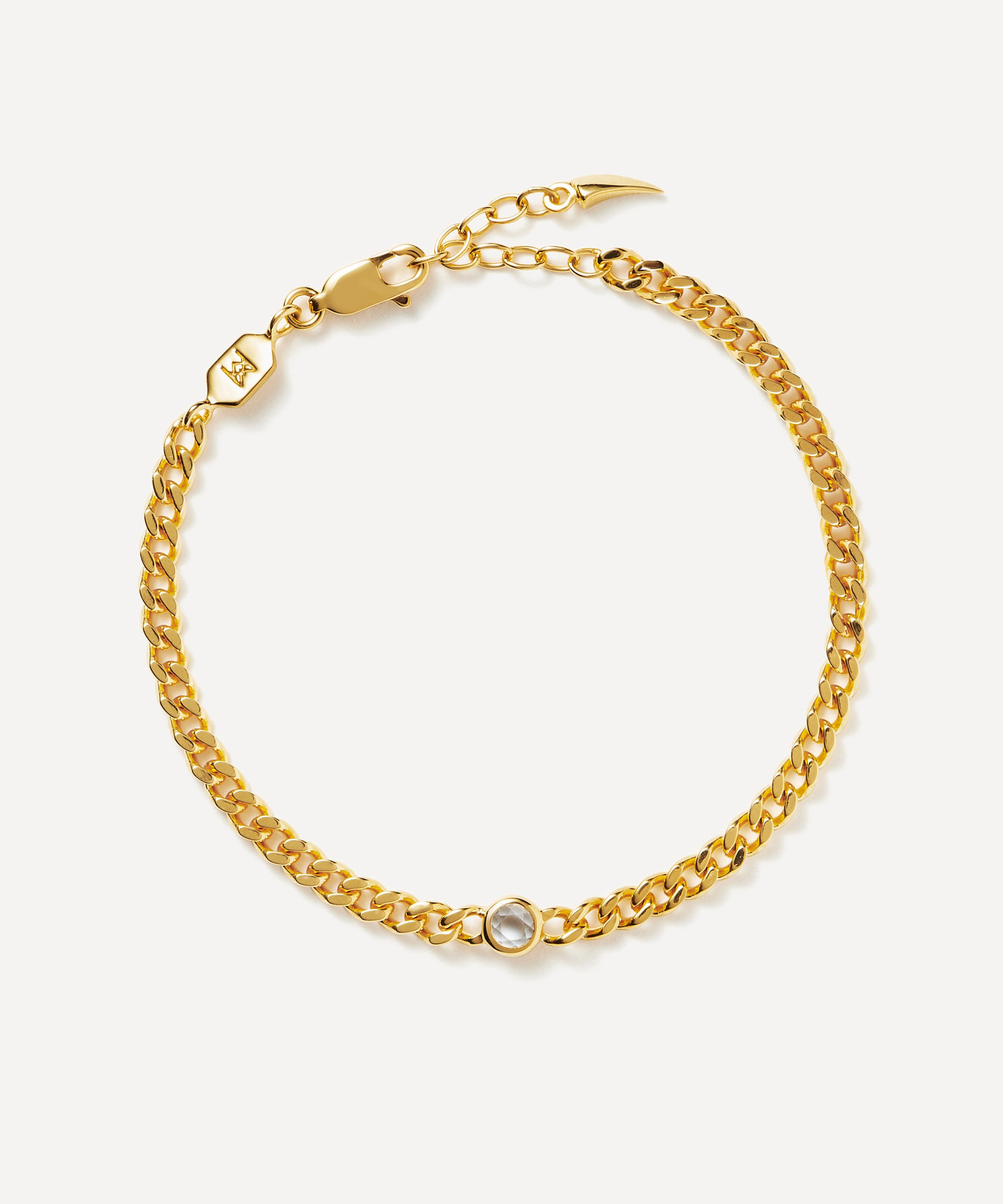 Missoma - 18ct Gold-Plated Vermeil Silver April Birthstone Chain Bracelet image number 0