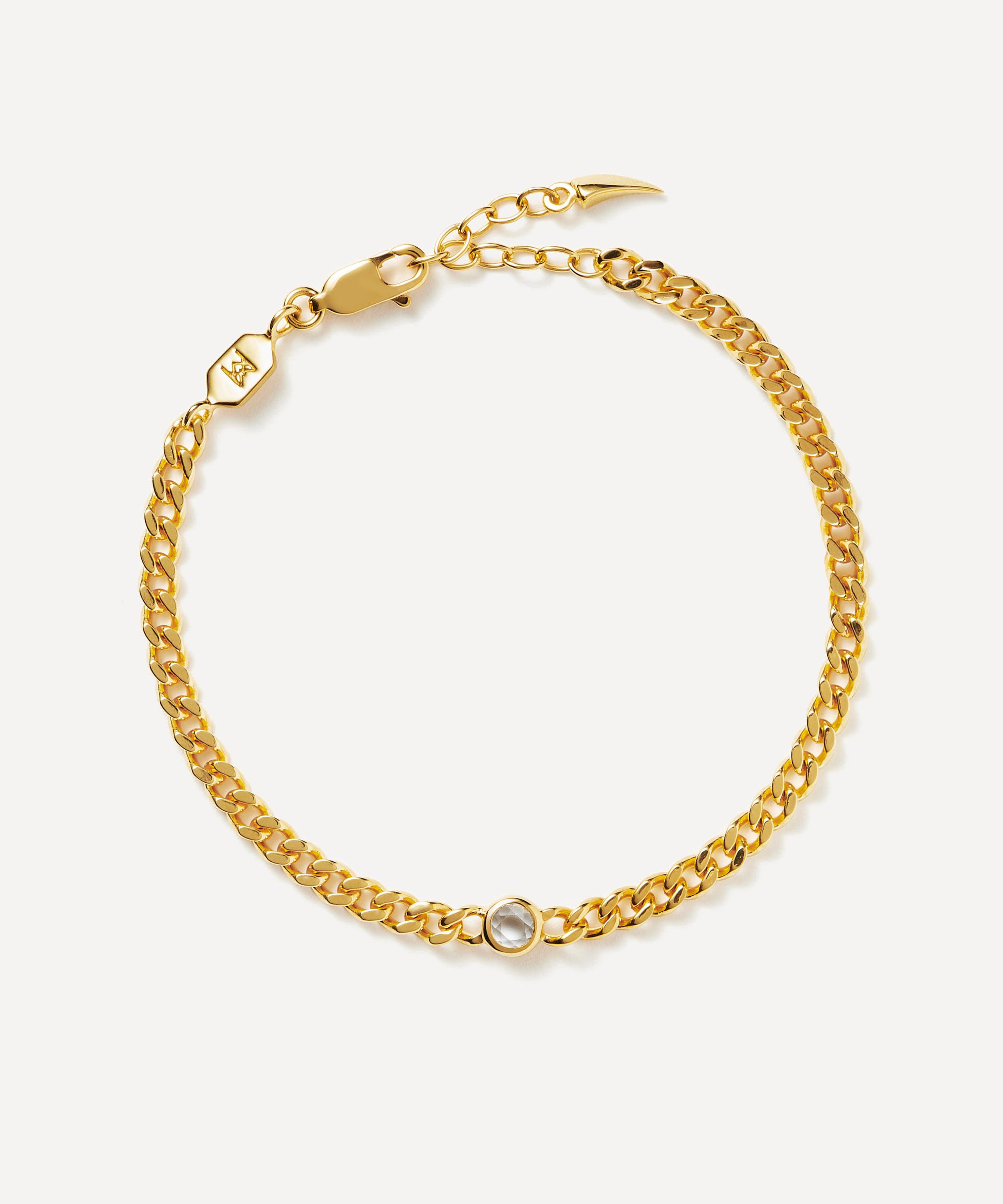 Missoma - 18ct Gold-Plated Vermeil Silver April Birthstone Chain Bracelet image number 0