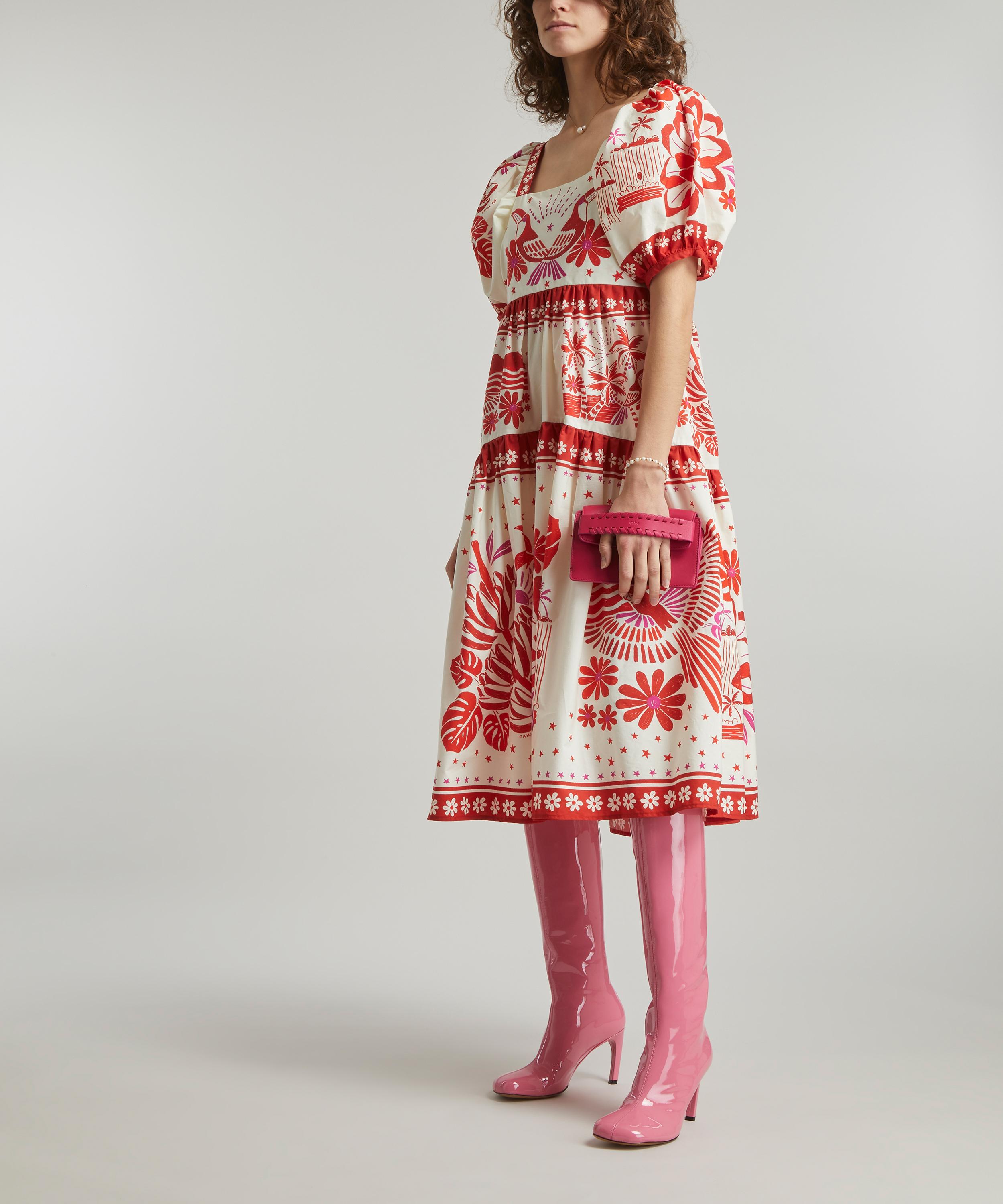 FARM Rio - Off-White Rio Tiles Midi-Dress image number 1