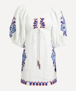 Off-White Navy Embroidered Mini-Dress