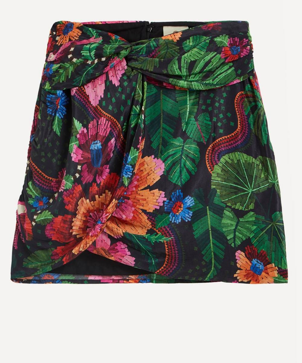 FARM Rio - Black Blooming Mini-Skirt