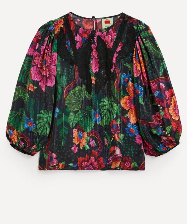 FARM Rio - Black Blooming Garden Blouse image number 0