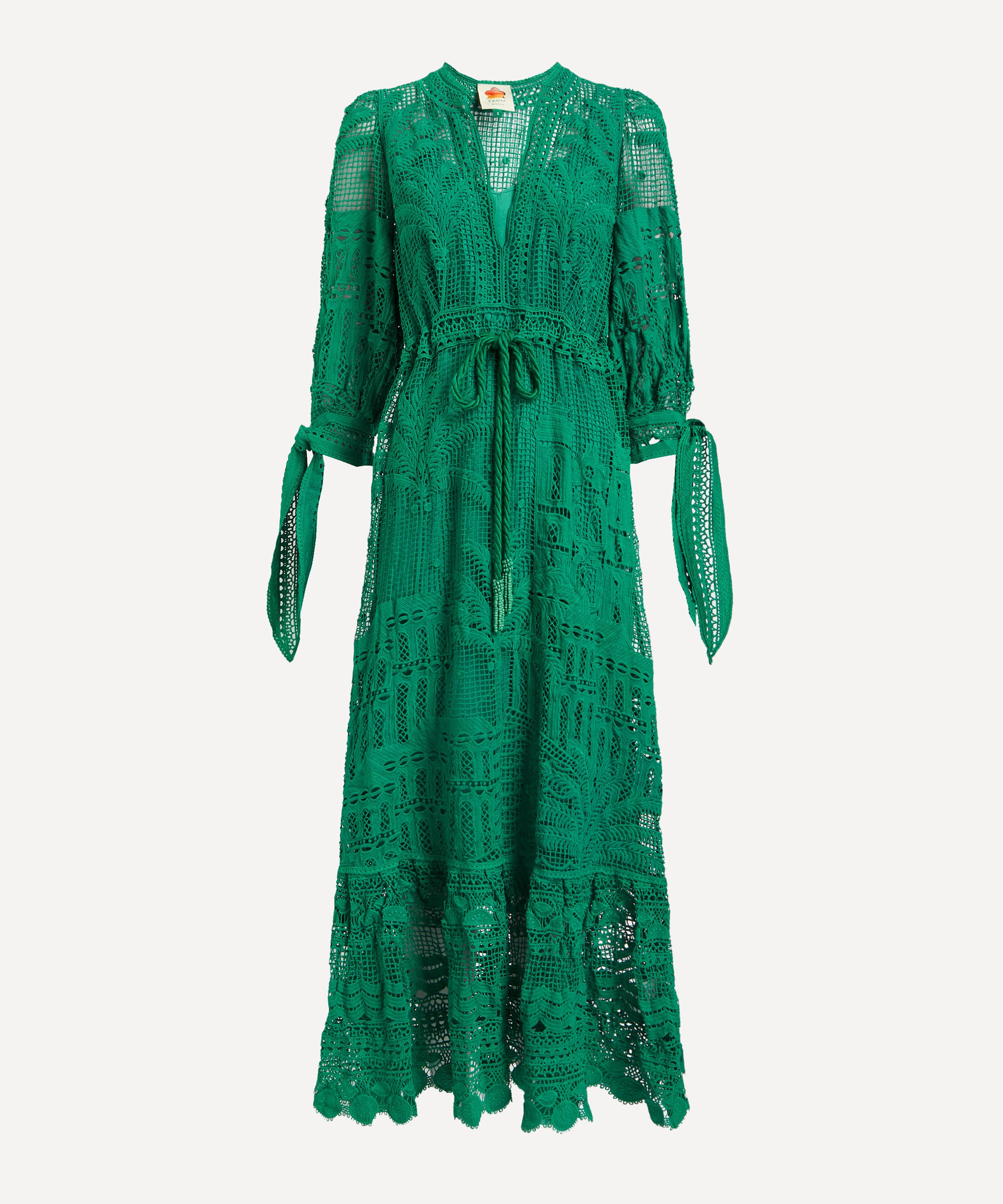 FARM Rio - Morada Boa Guipire Midi-Dress image number 0