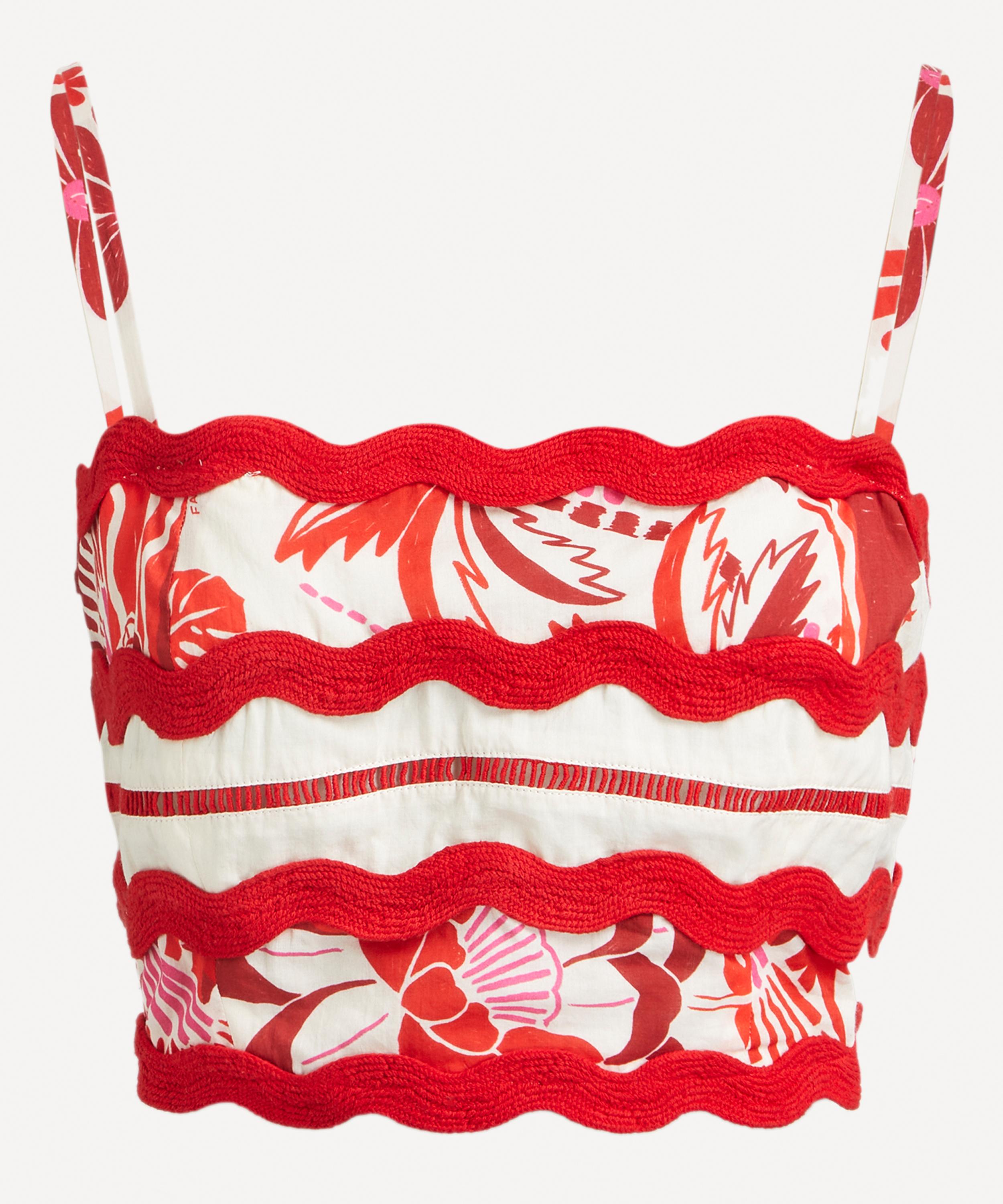 FARM Rio - Off-White Rio Tiles Crop-Top image number 0