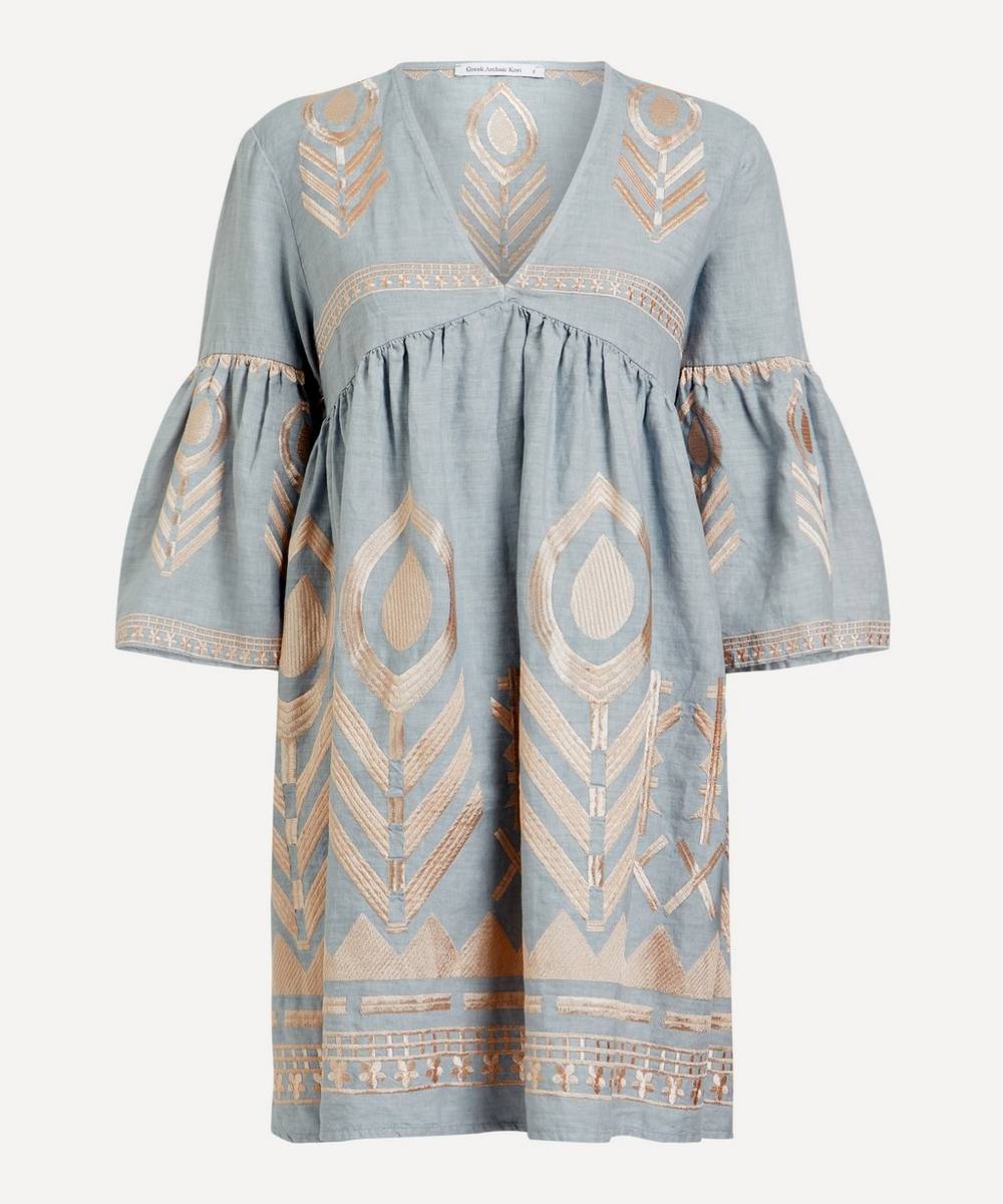 Kori - Feathers Embroidered Short Dress