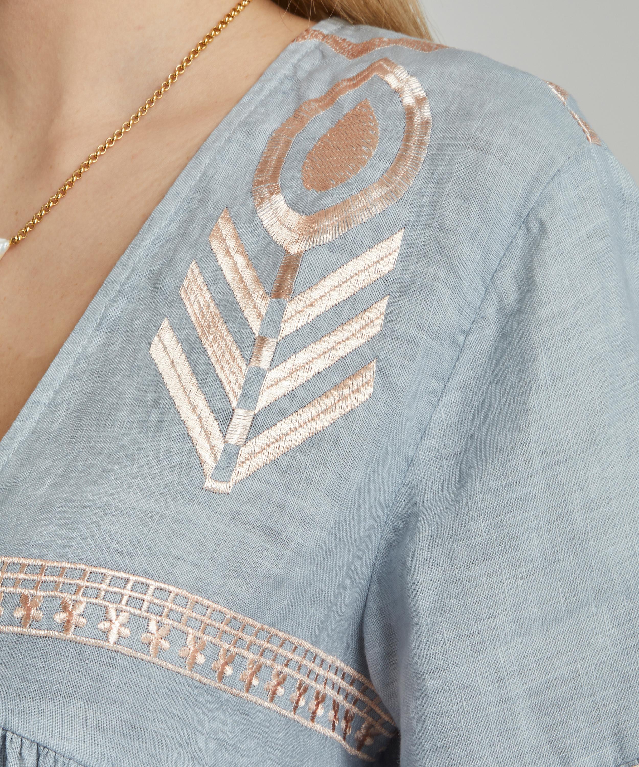 Kori - Feathers Embroidered Short Dress image number 4