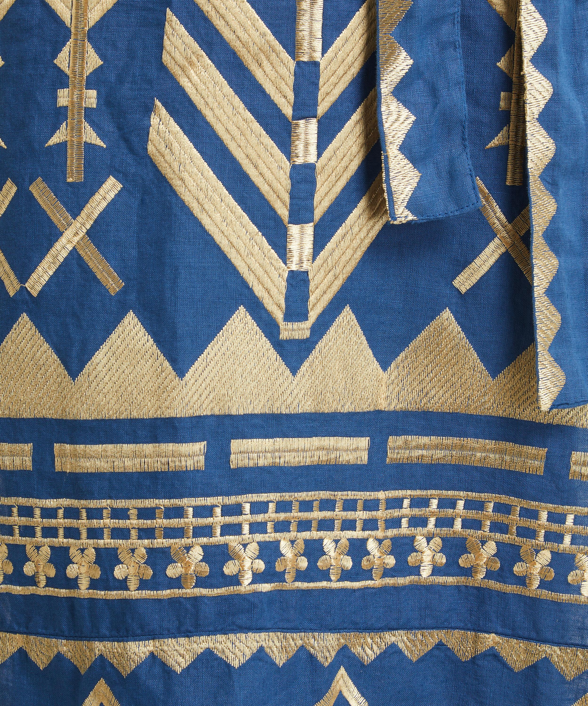 Kori - Feathers Embroidered Belted Midi-Dress image number 4