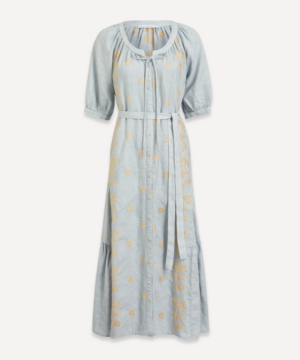 Kori - Daisy Embroidered Button-Up Midi-Dress image number null