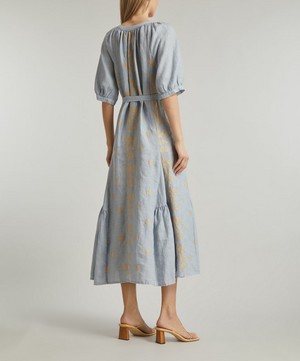 Kori - Daisy Embroidered Button-Up Midi-Dress image number 3