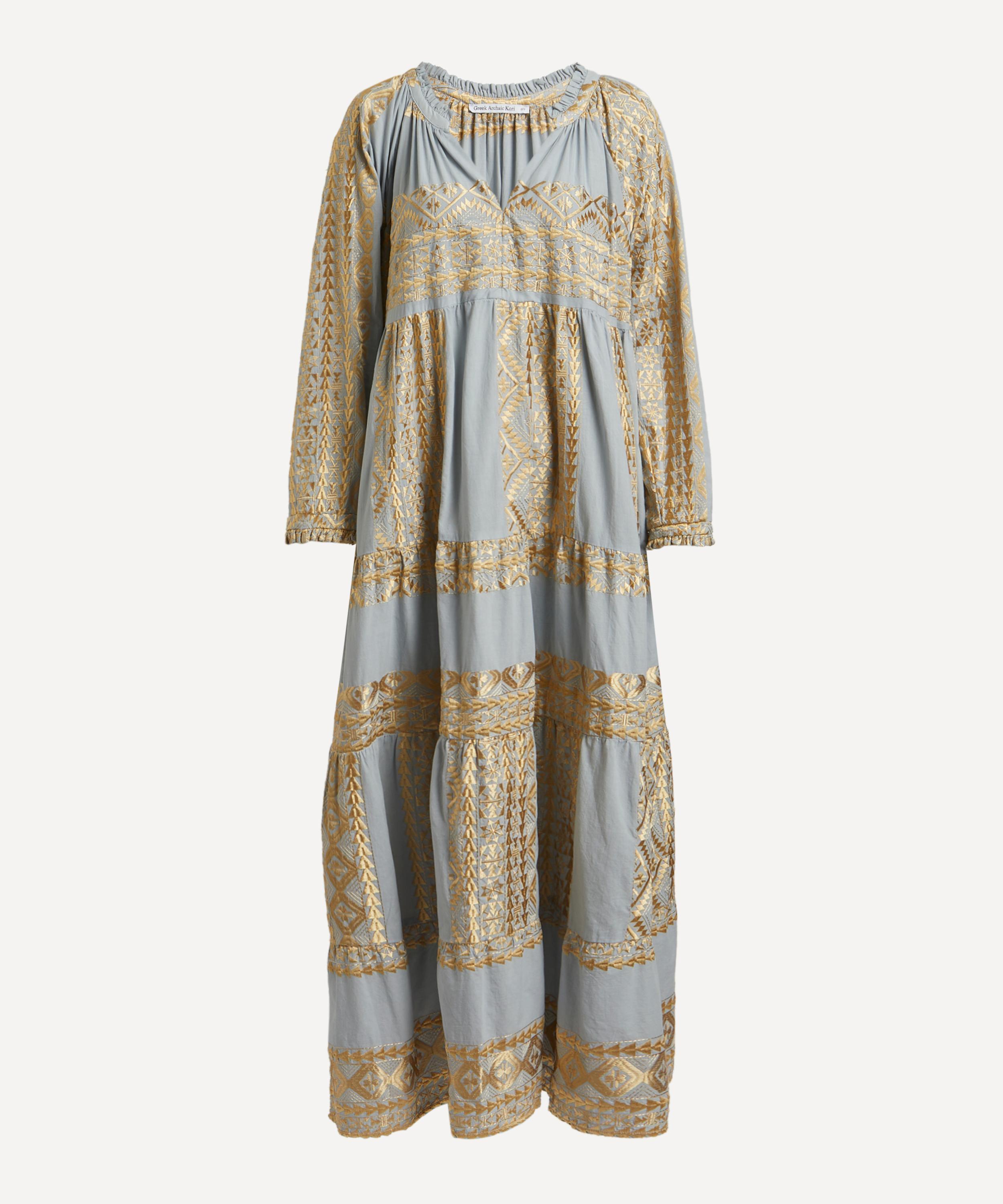 Kori - Triangle-Embroidered Maxi-Tunic Dress image number 0