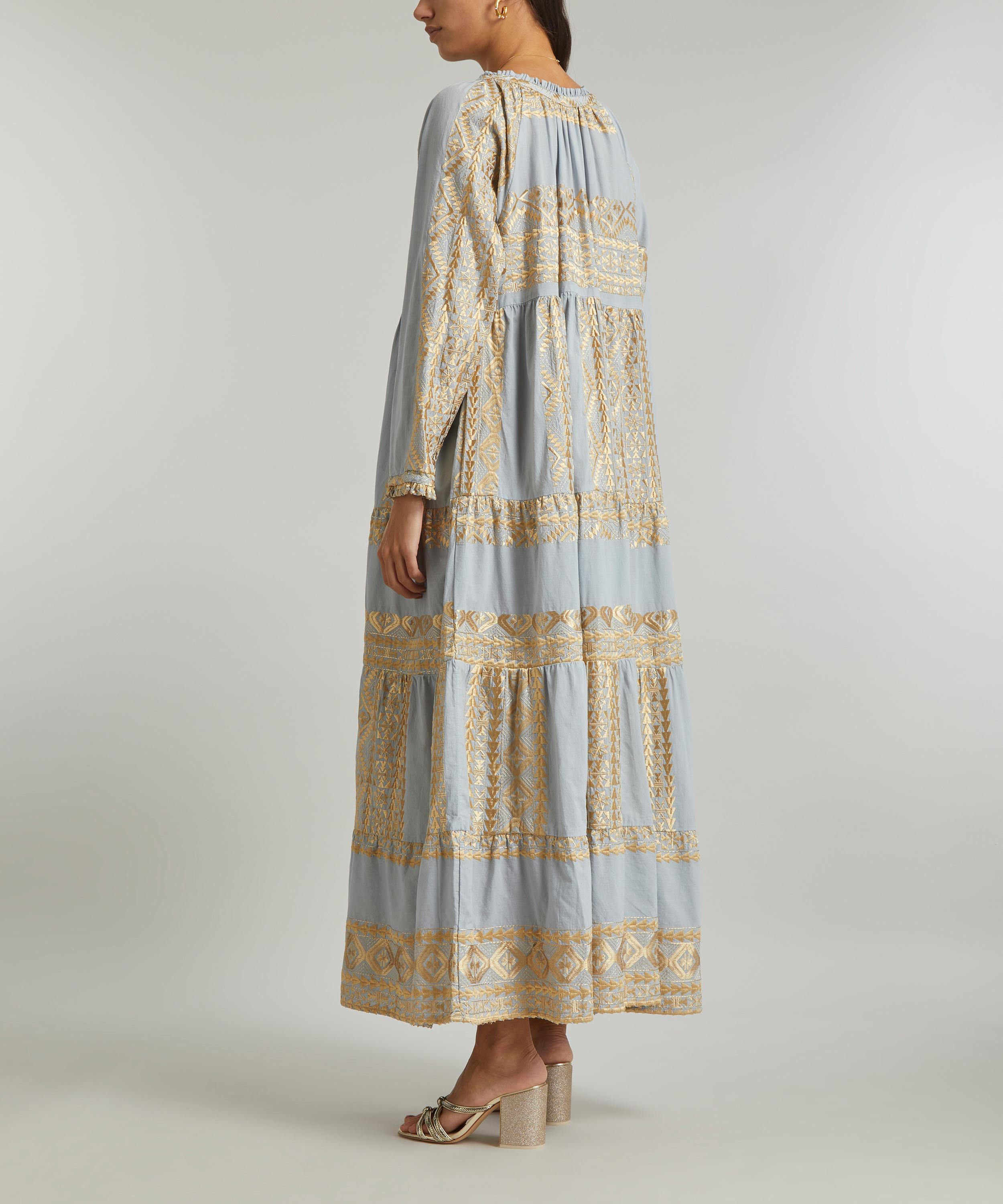 Kori Triangle Embroidered Maxi Tunic Dress Liberty