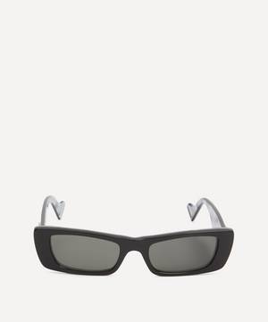 Chunky Rectangular Logo Acetate Sunglasses