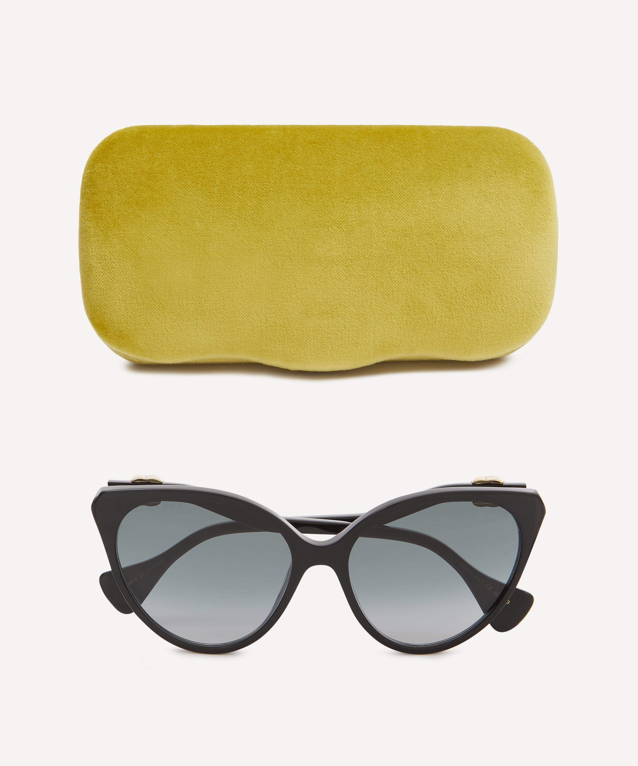 Gucci Oversized Cat Eye Sunglasses with Gold Frame