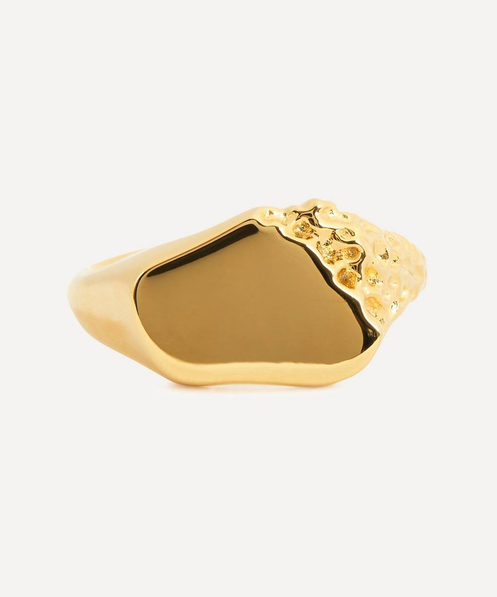 Maria Black - 22ct Gold-Plated Sawyer Signet Ring