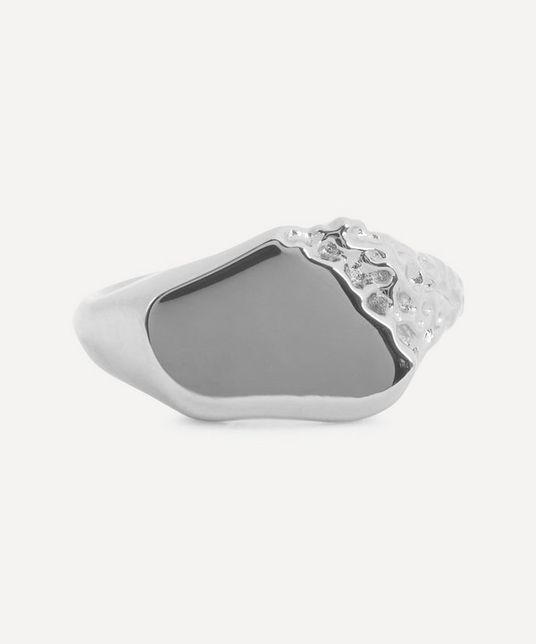 Maria Black - Rhodium-Plated Sterling Silver Sawyer Signet Ring image number null