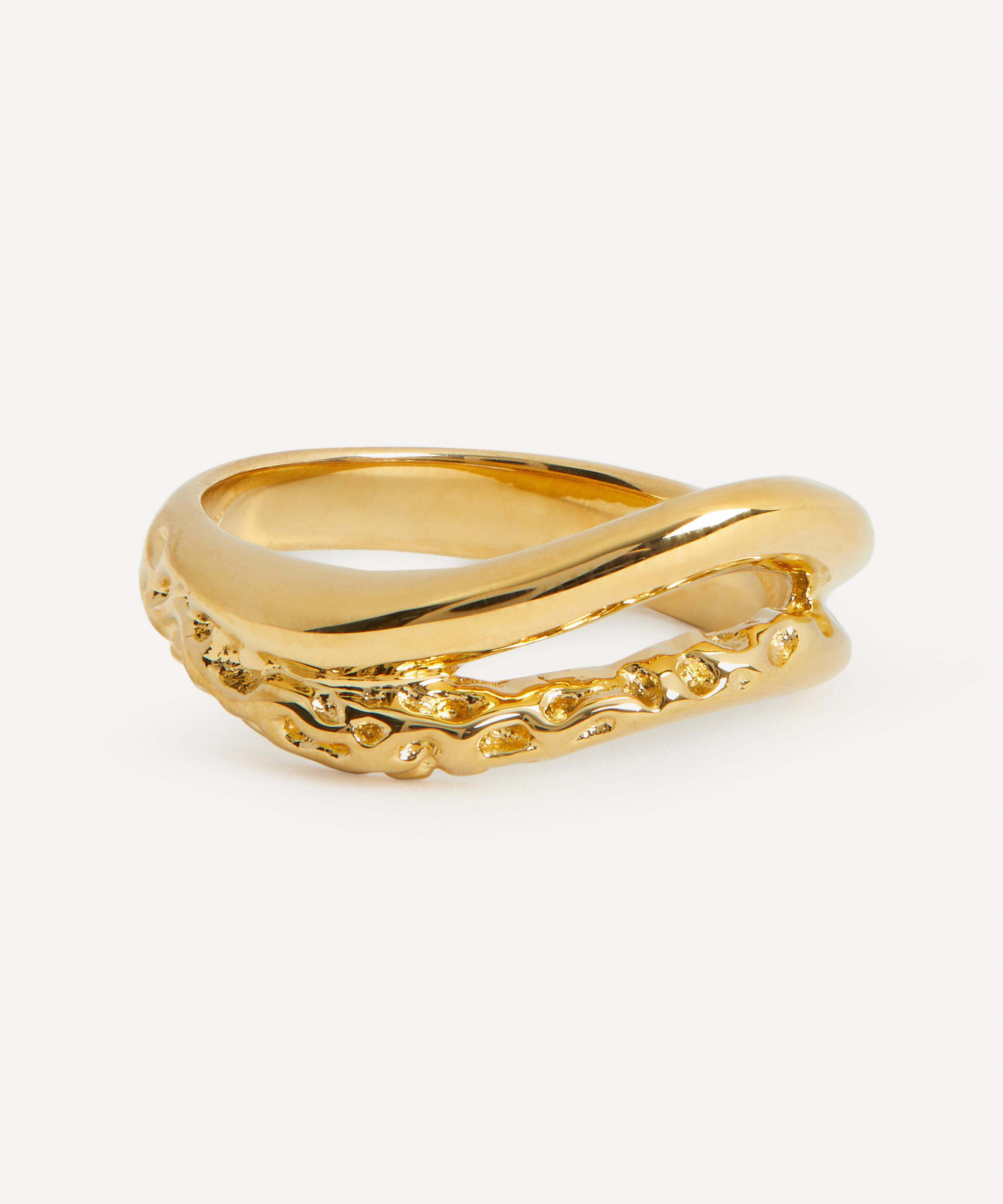 Maria Black - 22ct Gold-Plated Bess Split Band Ring image number 0