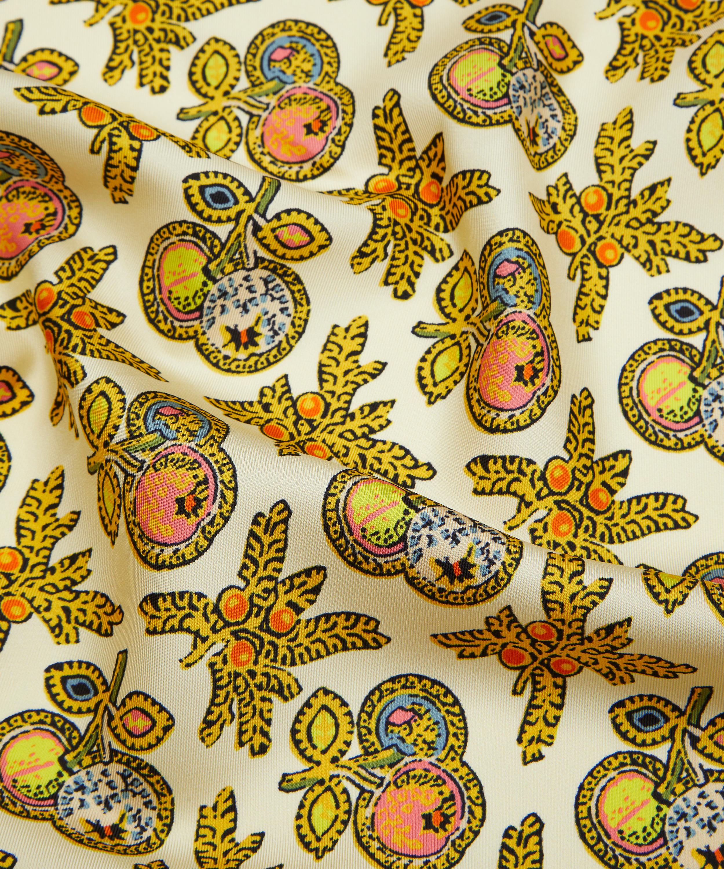 Etro - Bird Print White Silk Square Scarf image number 3