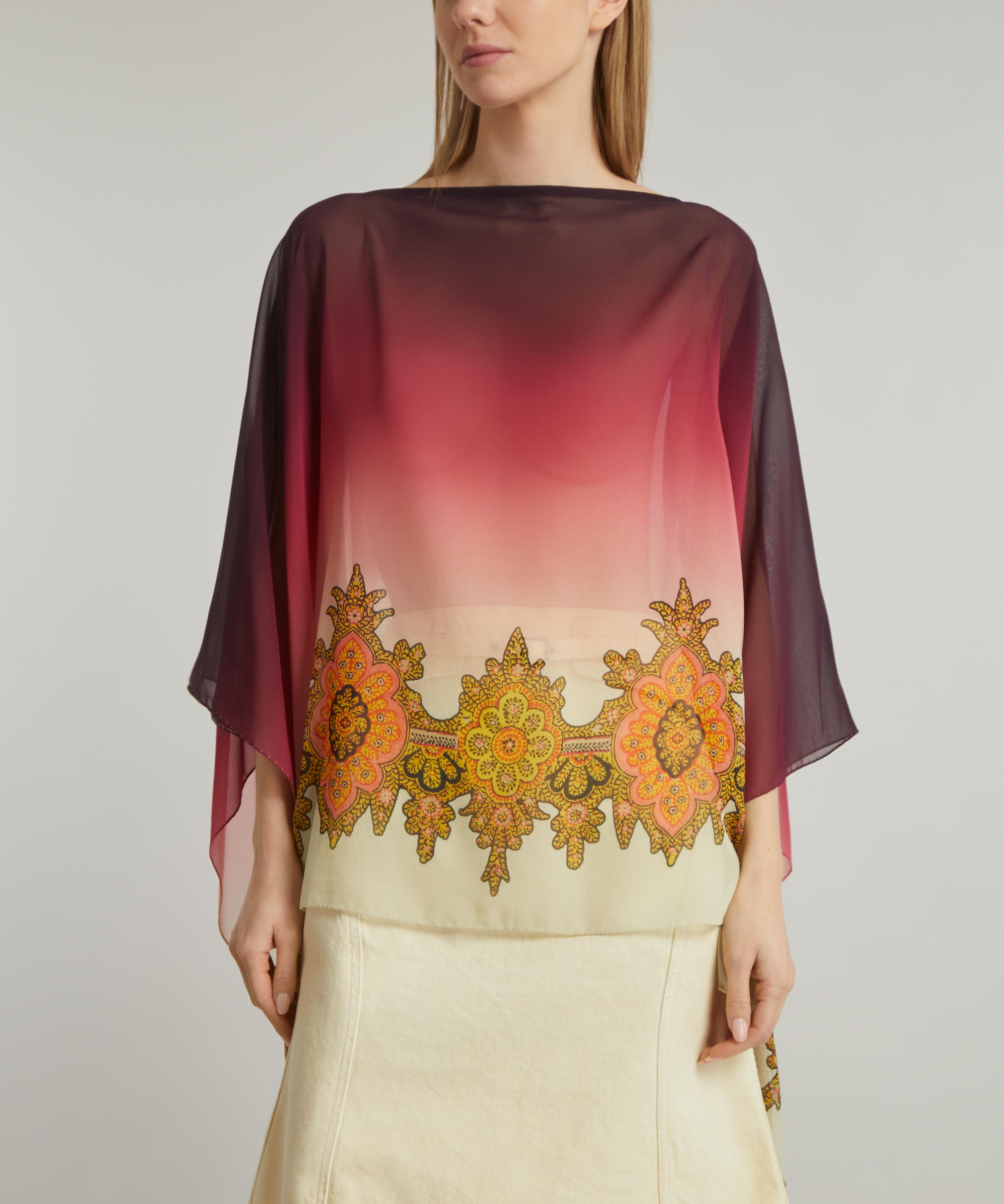 Etro - Silk Paisley Poncho Top image number 2