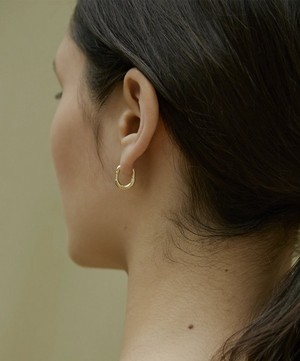 Otiumberg - Gold-Plated Vermeil Silver Small Staple Hoop Earring image number 1