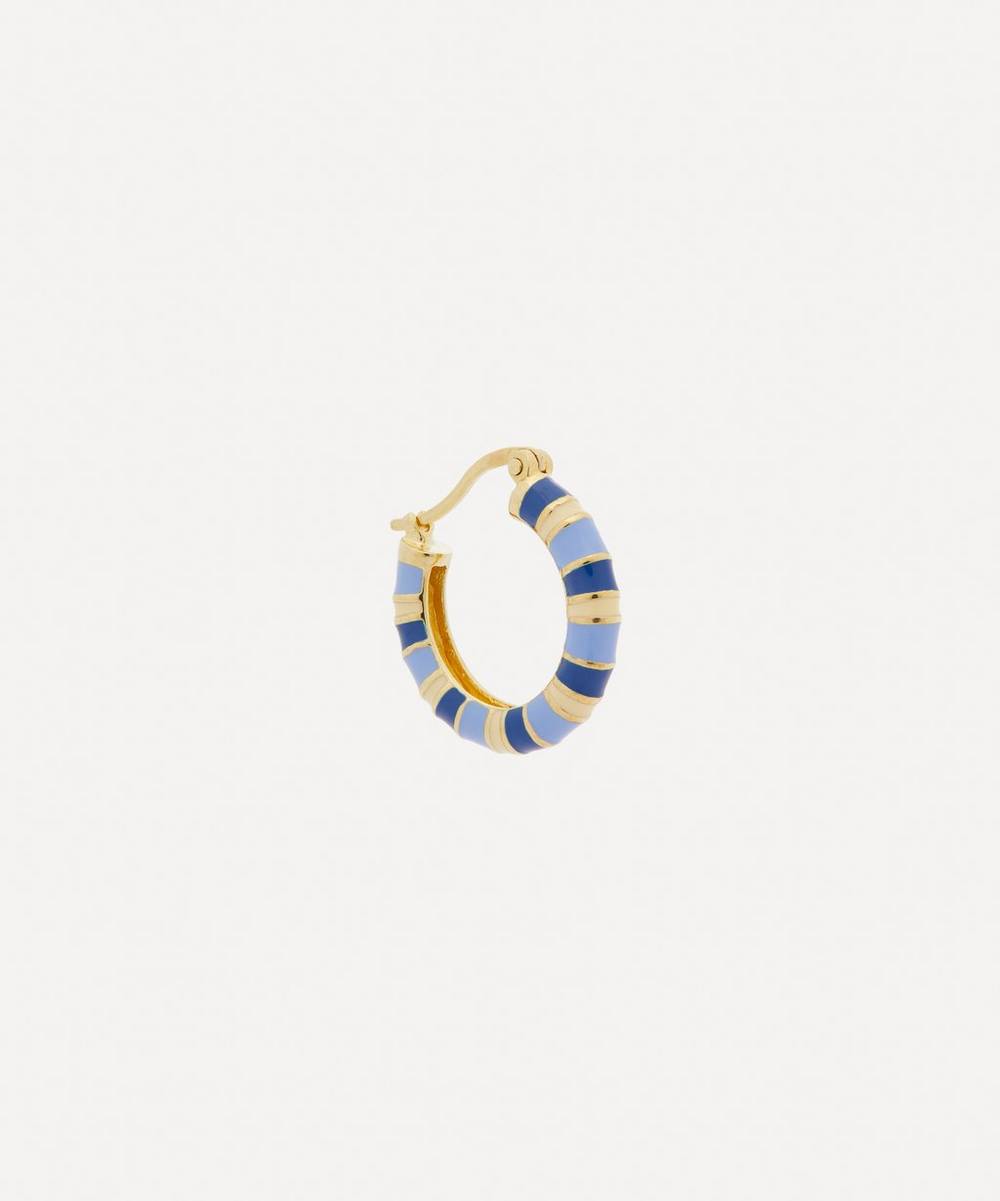 Anna + Nina 14ct Gold-Plated Single Indigo Striped Hoop Earring | Liberty