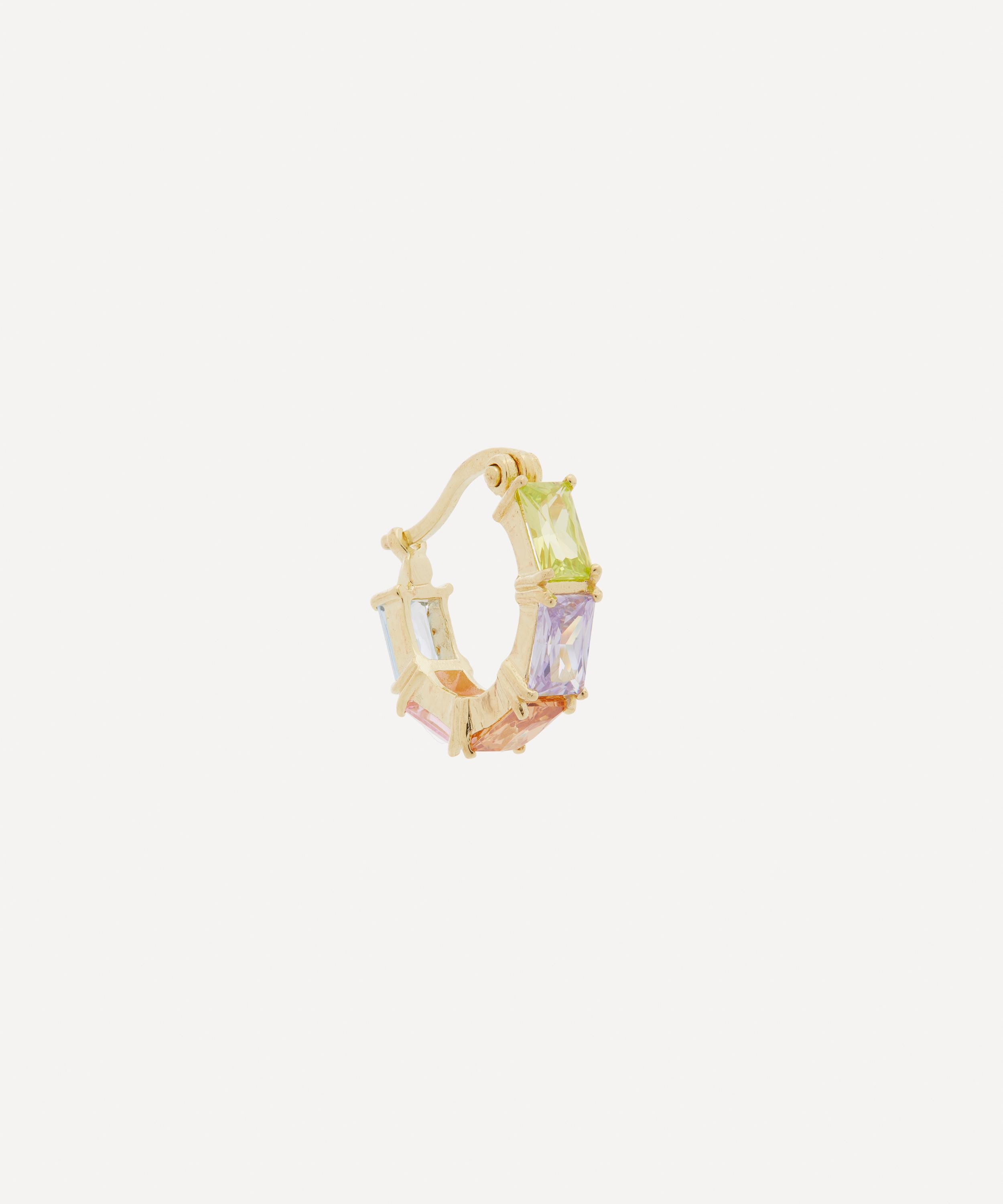 Anna + Nina - 14ct Gold-Plated Single Violette Hoop Earring