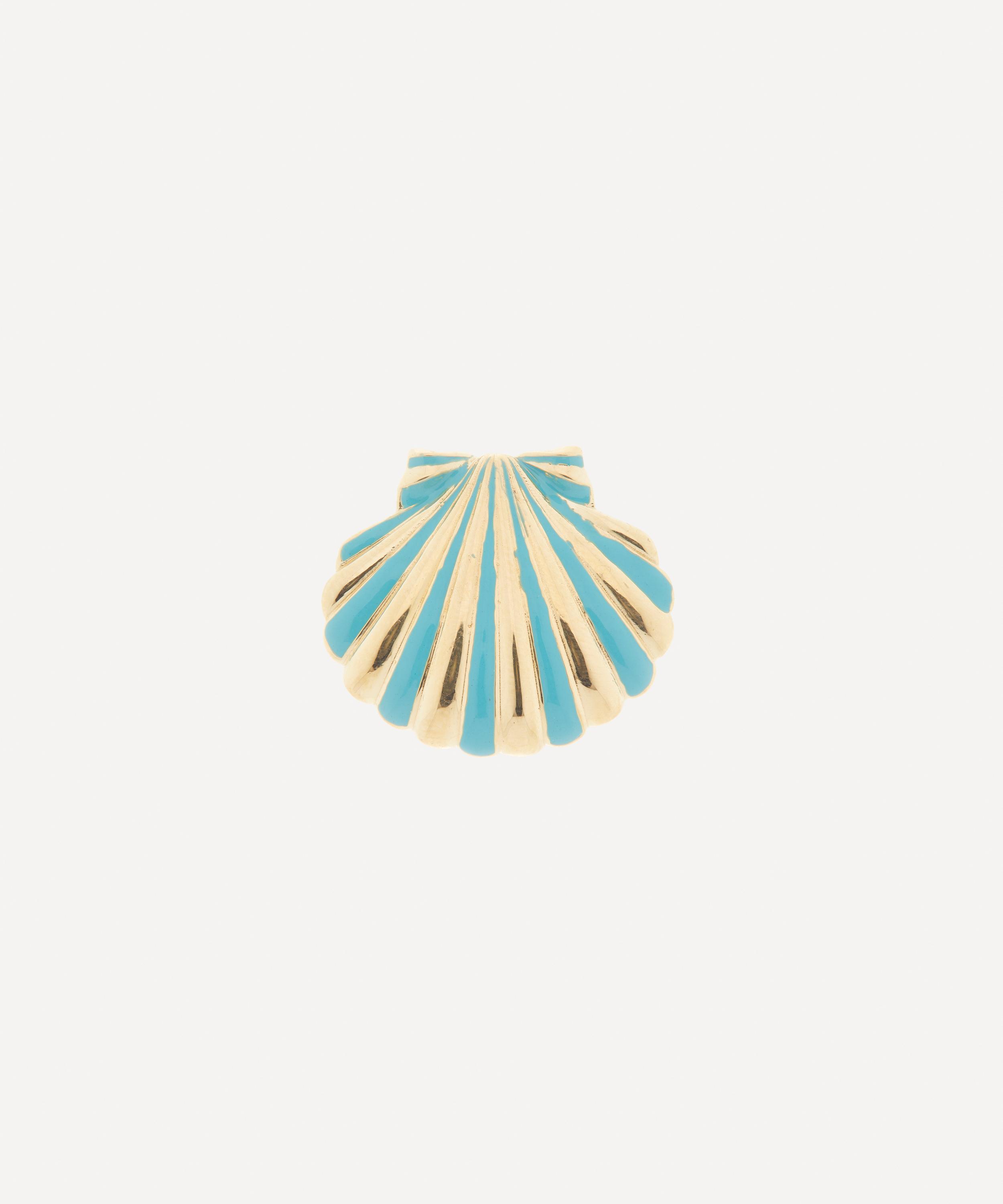 Anna + Nina -  Gold-Plated Single Venus Shell Stud Earring image number 0