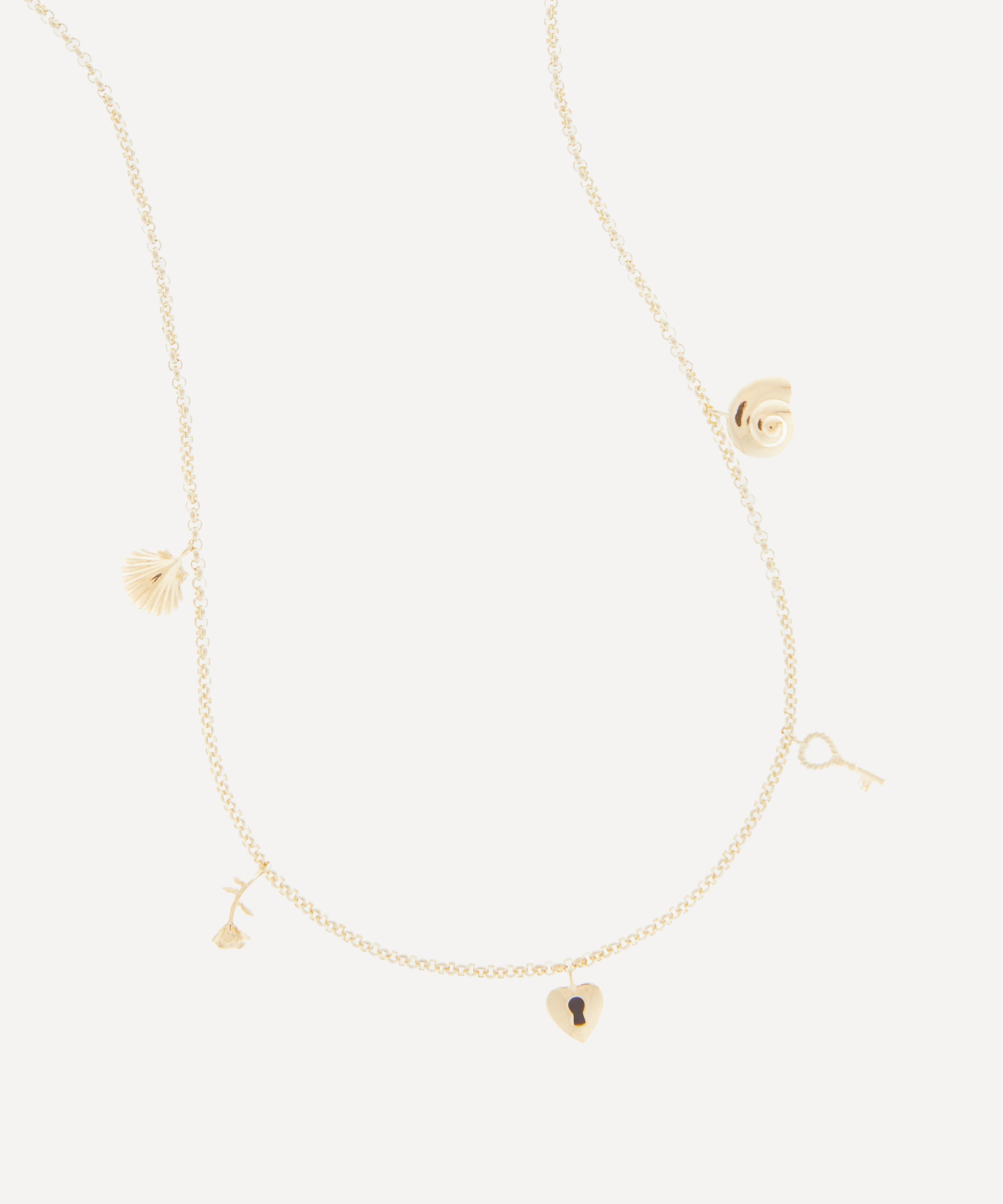 Anna + Nina - 14ct Gold-Plated Love Tales Charm Necklace image number 1