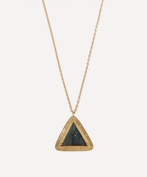 Brooke Gregson - 18ct Gold Pyramid Starlight Labradorite Pendant Necklace image number 0