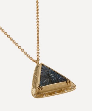 Brooke Gregson - 18ct Gold Pyramid Starlight Labradorite Pendant Necklace image number 3