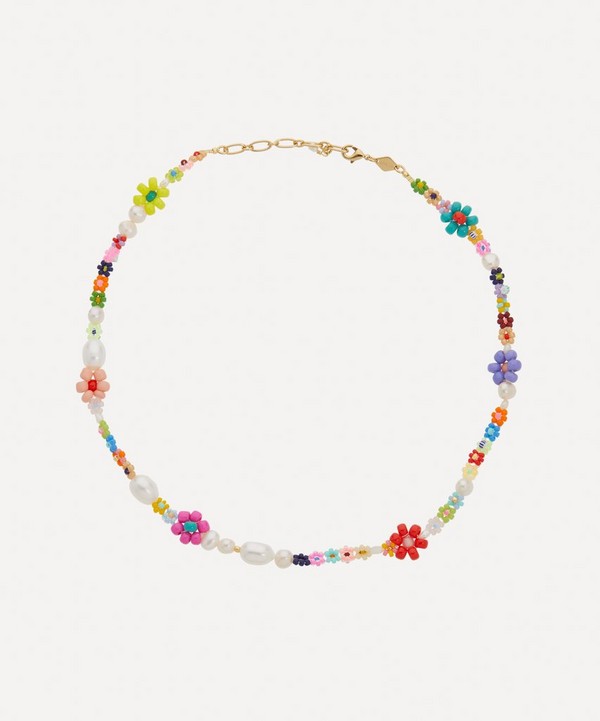 ANNI LU - 18ct Gold-Plated Mexi Flower Bead Necklace image number null
